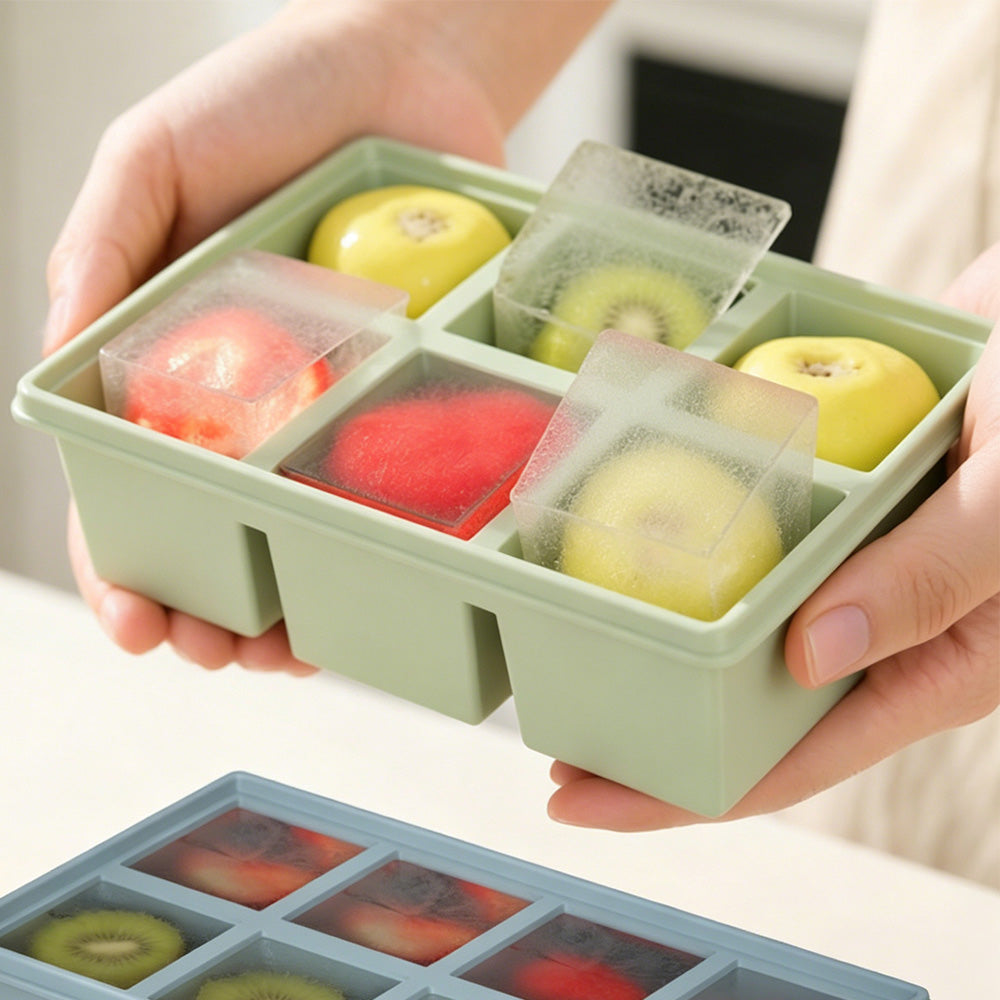 3 Pack Silicone Ice Cube Trays-Green
