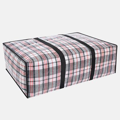 Large Stripe Storage Tote Bag Zipper Moving Bag Packing Supplies for Clothes Blanket Bedding Black