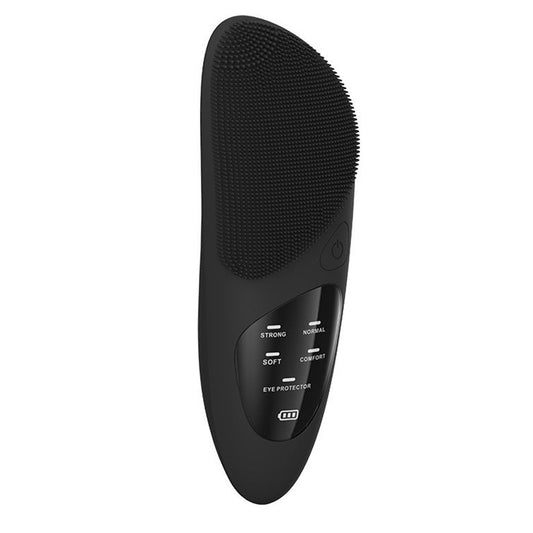 Electric  Facial Cleansing Brush Silicone Face Scrubber for Cleaning Exfoliating Massaging Black
