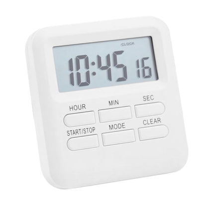 3-in-1 Electric Digital Timer Multi-Functional Loud Alarm Clock for Kitchen Gym Classroom White