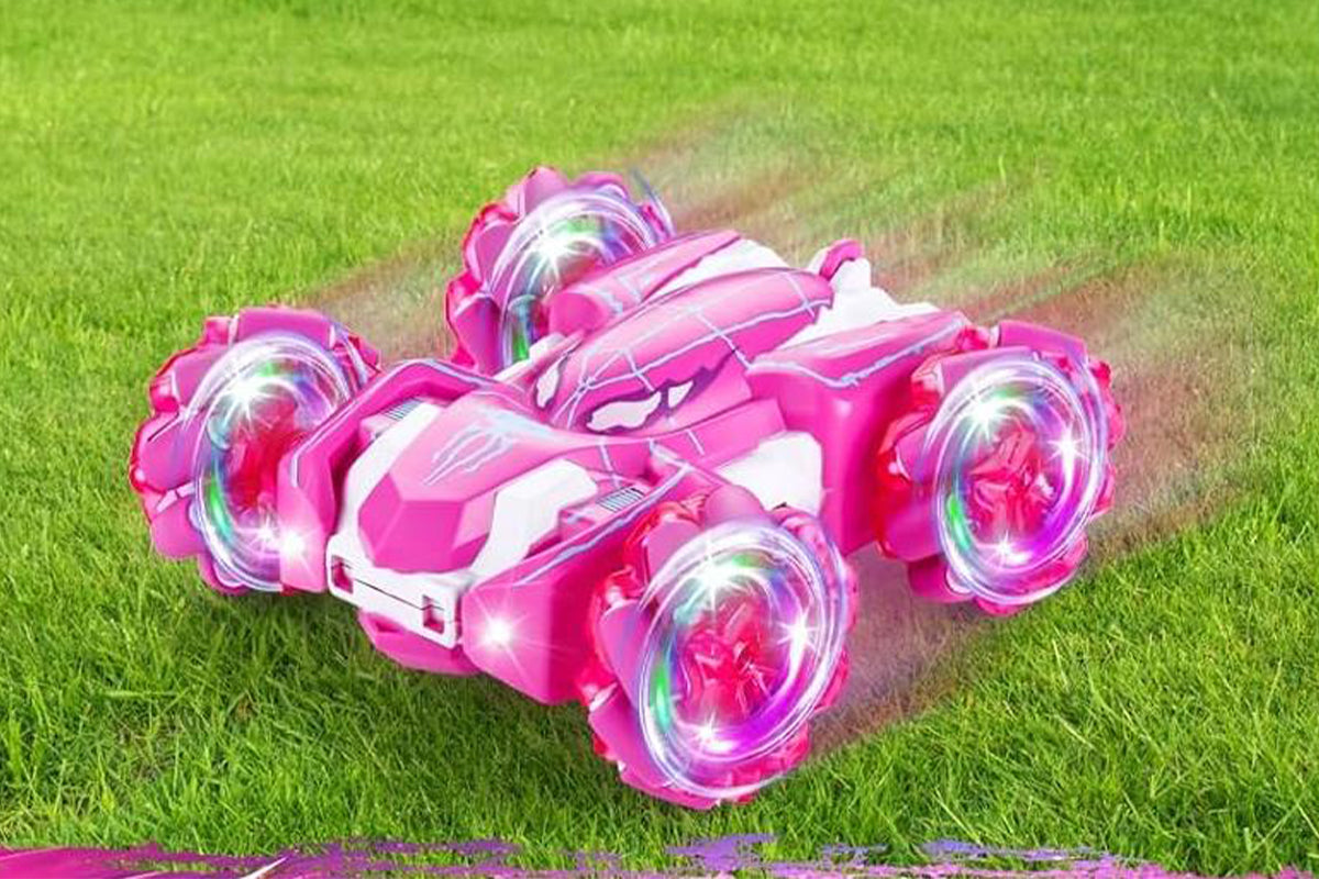 Spider Remote Control Car with Cool Lights 360?? Rotating 4WD Off-Road Race Car -Pink