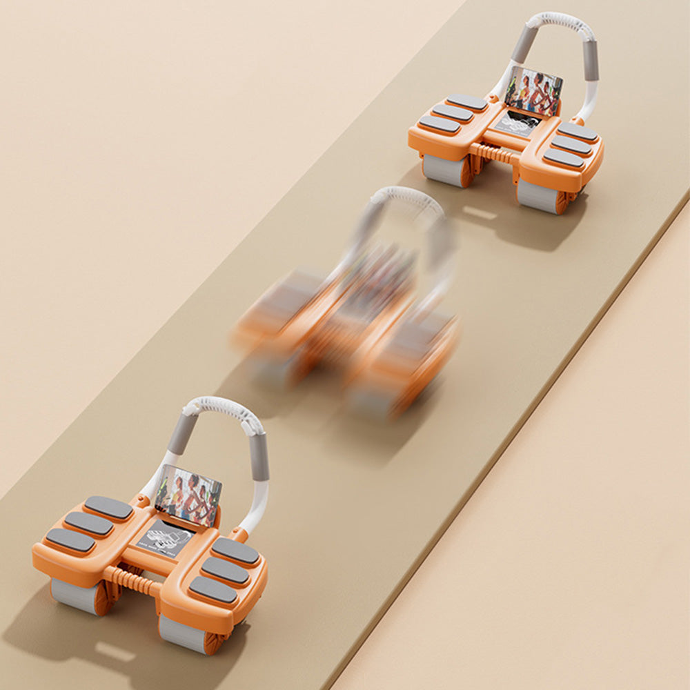 4-Wheel Automatic Rebound Ab Roller with Elbow Support Ab Exercise Machine Orange