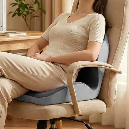 Ergonomic Back Hip Support Cushion For Office Chair And Car Seat-Grey