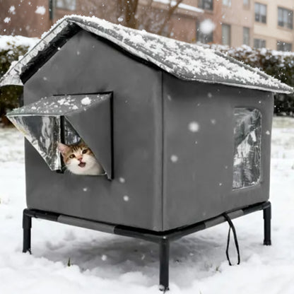Insulated Shelter  Cat House-Grey