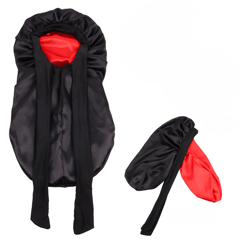 Double-Side Long Hair Bonnet for Sleeping Women Sleeping Cap with Tie Band Mixcolor