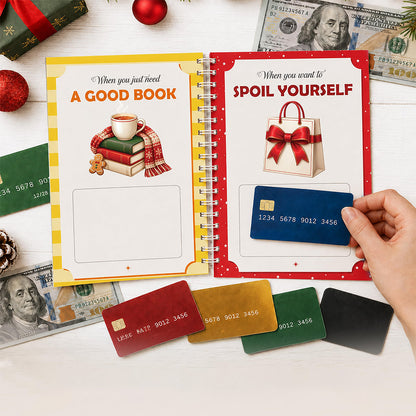 Christmas Gift Card Book Coil Bound Card Holder Book - Socks