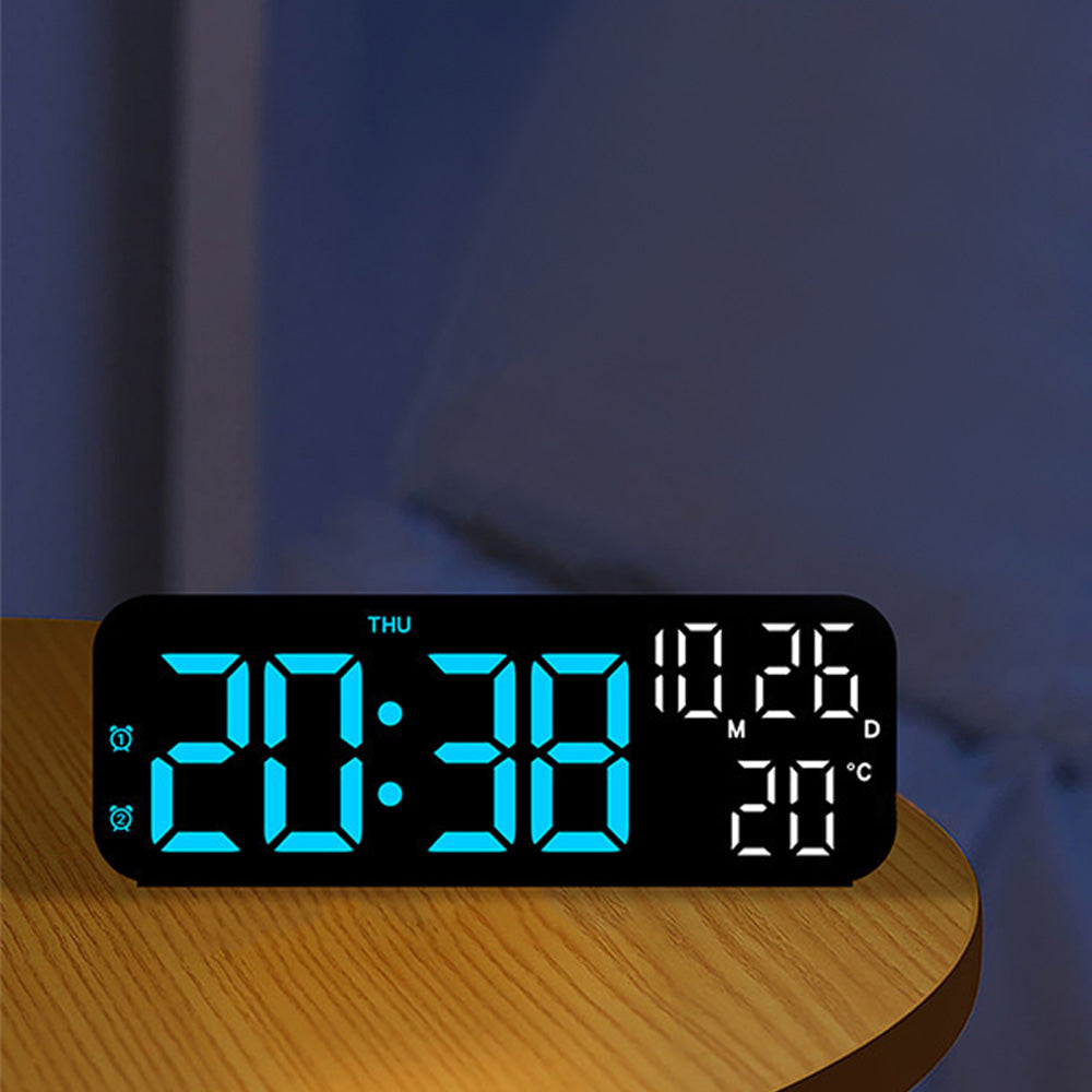 3-in-1 Digital Clocks with Temperature and Humidity Display for Bedroom-Black