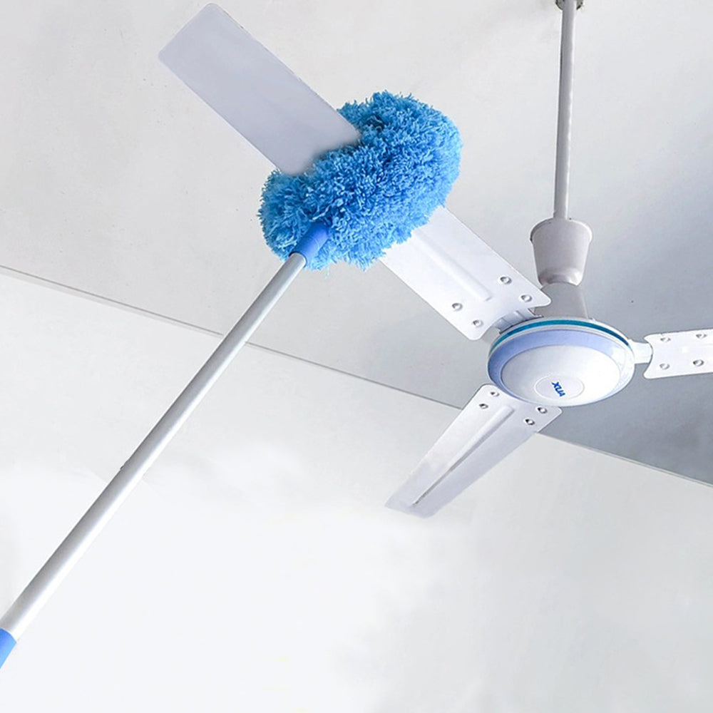 Adjustable Ceiling Fan Cleaner Duster Microfiber Duster for Walls Door Window Top Cleaning  Blue