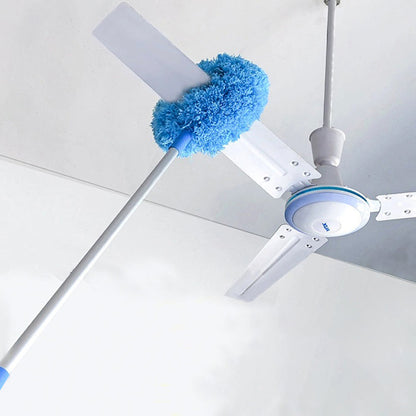Adjustable Ceiling Fan Cleaner Duster Microfiber Duster for Walls Door Window Top Cleaning  Blue