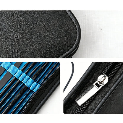 26Pcs Stainless Steel Nail Clipper Set Manicure Pedicure Kit Leather Case-Blue
