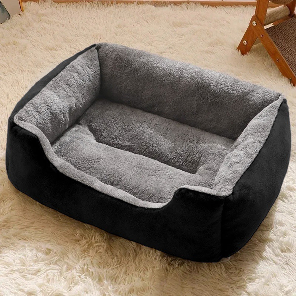 Rectangle Pet Bed for Dogs Cats Beds Warming Soft Calming Sleeping Puppy Bed Black
