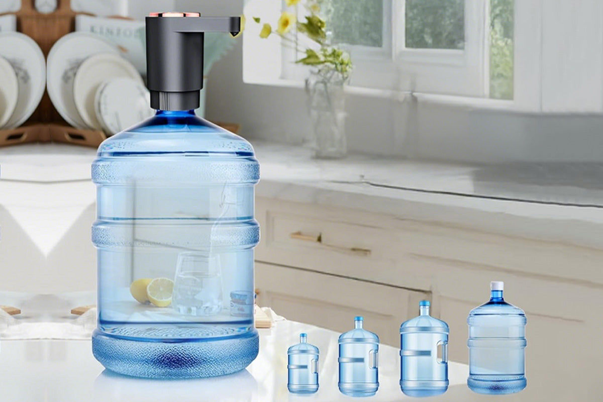 Electric Water Bottle Pump Automatic Dispenser For Kitchen Camping-Black