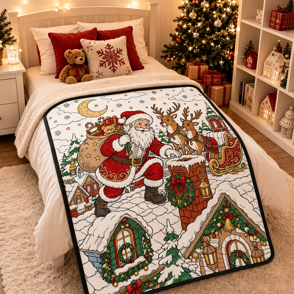 DIY Coloring Graffiti Christmas Blanket Drawing Blanket for Adults - Style3