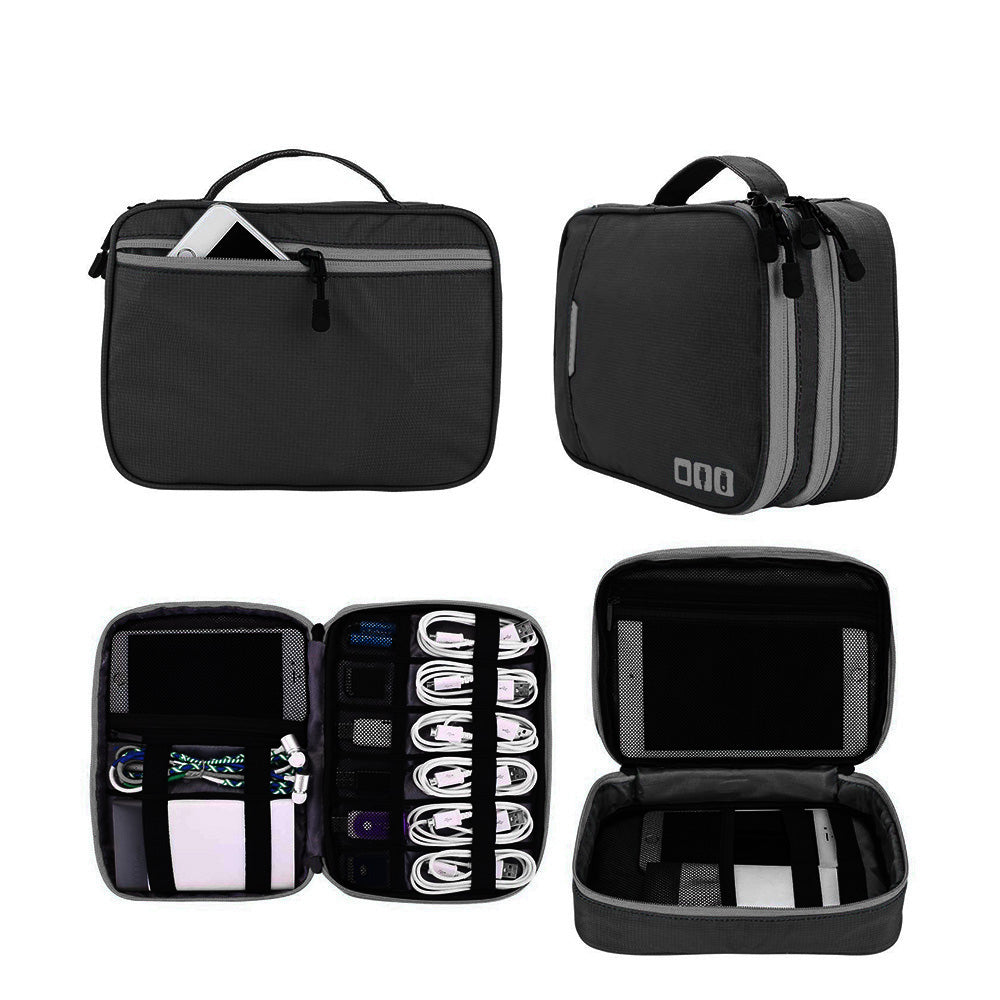 Electronic Organizer Travel Case Cable Organizer Bag For Travel Essentials-Black