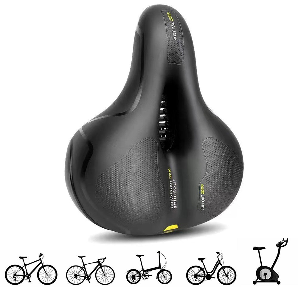 Air Cushion Shock Absorbing Mountain Bike Saddle Seat-Yellow