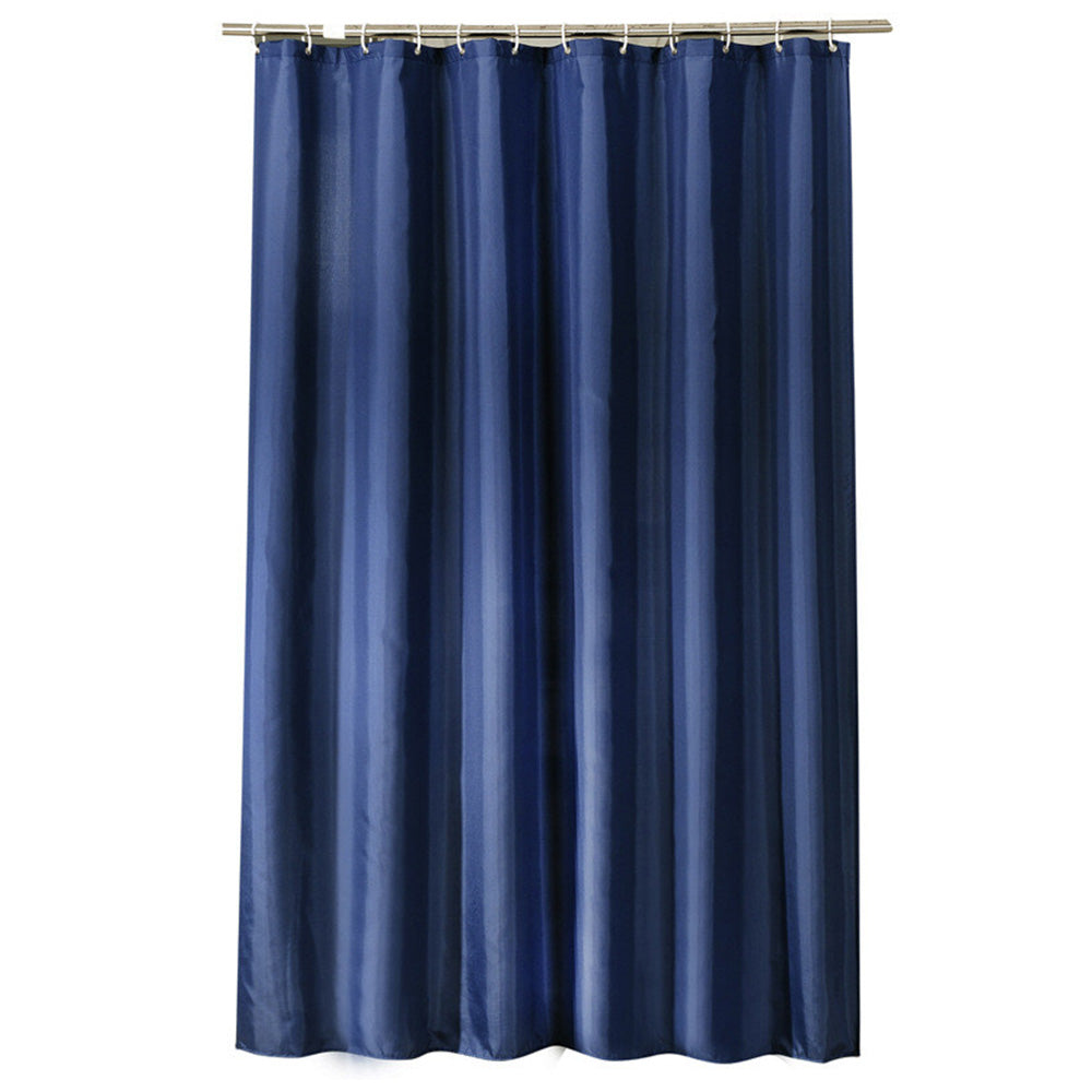 Waterproof Shower Curtain with 12 Hooks -Dark Blue