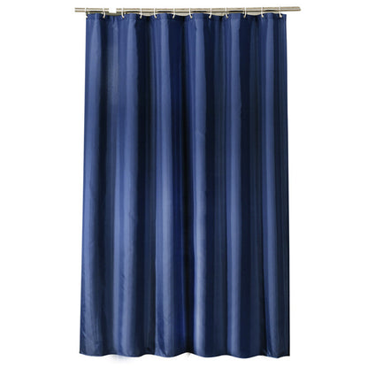 Waterproof Shower Curtain with 12 Hooks -Dark Blue