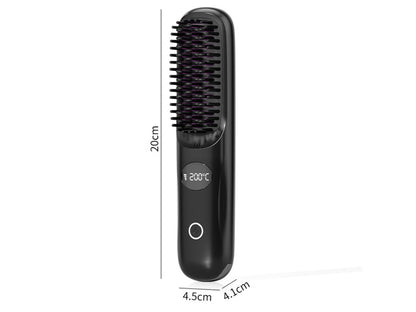 Hair Straightening Brush USB Rechargeable with LED Screen