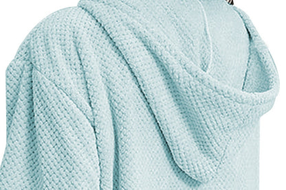 2Pcs Absorbent Wearable Hooded Surf Poncho Quick-Dry Blanket Towels For Swiming Surfing Aquatics-Blue