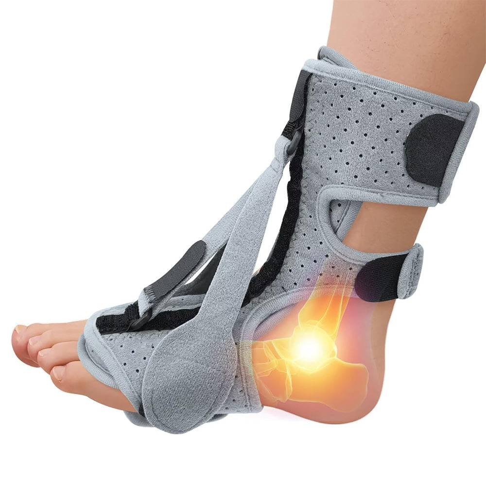 Plantar Fasciitis Night Splint Foot Drop and Achilles Brace Gray