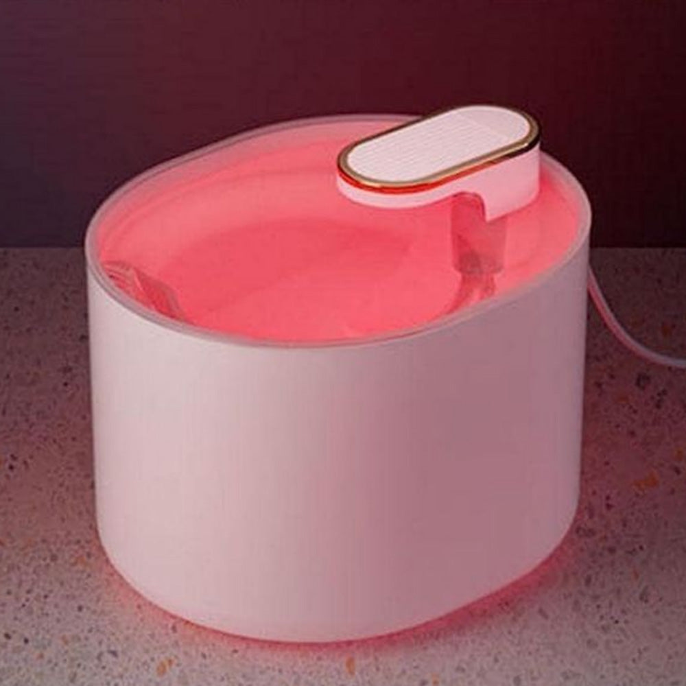 Pet Smart Water Fountain Automatic Shut Off with Red Light Indicator-White