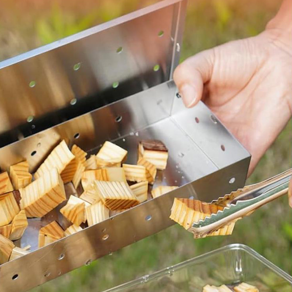Stainless Steel Smoker Box for Wood Chips Barbecue Meat Smoking Tool Grilling Accessories