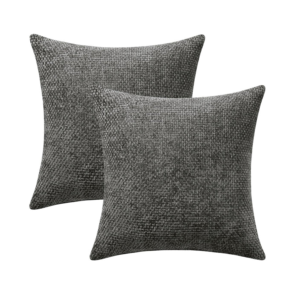 4 Pack Chenille Knit Throw Pillow Covers for Couch Bed -Grey