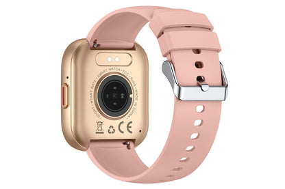 Smart Watch 1.85-Inch Fitness Watch with Heart rate Warning Sleep Monitor Blood Oxygen Calories Physiological Activity Tracker-Pink