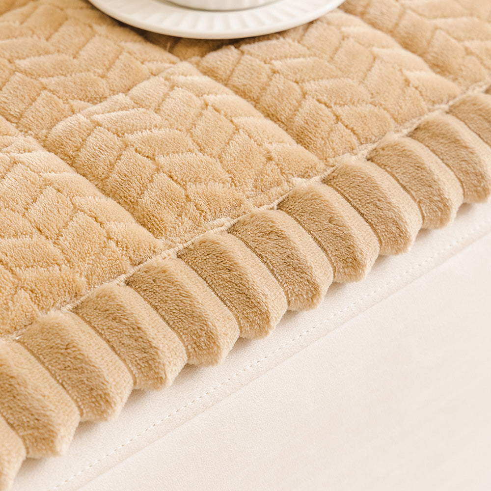 Pet Sofa Cover Non Slip Couch Protector Corduroy Thick Mat-Khaki