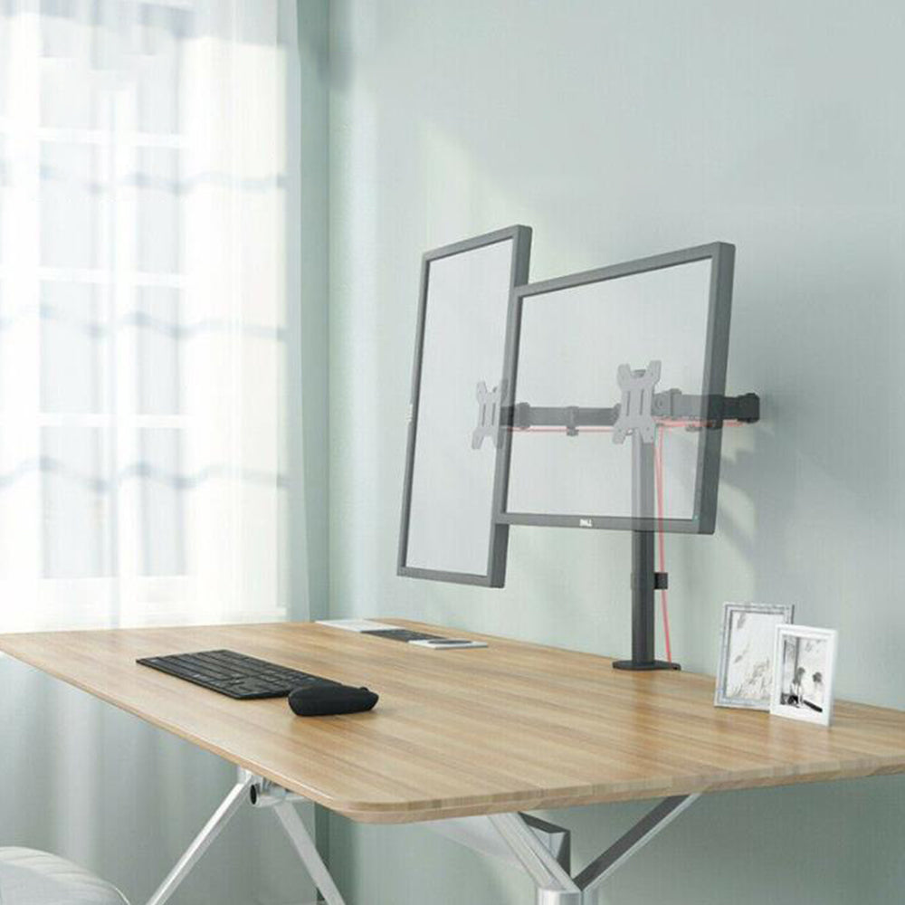 Monitor Bracket Arm Desk Mount for Two 14-26 Inches Monitor Screens