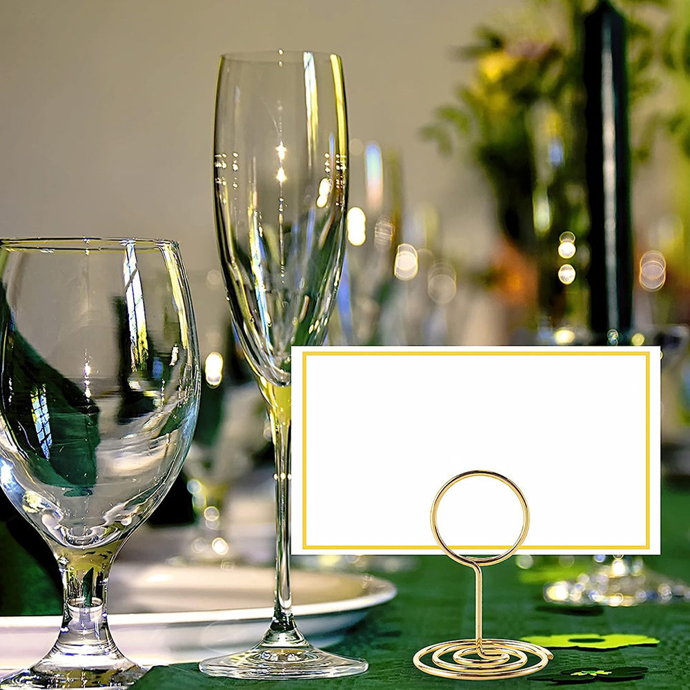 30Pcs Set Table Number Holders Place Card Name Menu Clips Table Sign Holders for Wedding Party Gold