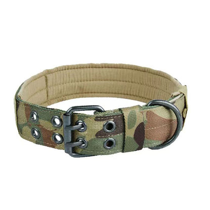 Adjustable Padded Nylon Dog Collar and Leash Set for Large Dogs - Green