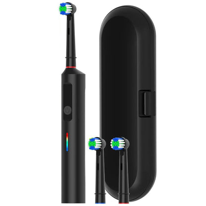 Rotary Electric Toothbrush 3 Modes Ultrasonic Toothbrush with Travel Case and 2 Replacement Brush Heads Black