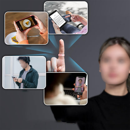 Gesture Control Smart Ring Waterproof Health Tracker - Pink
