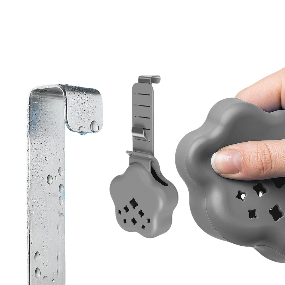 Silicone Metal Toilet Tank Cleaning Tablet Hanging Holder - Grey