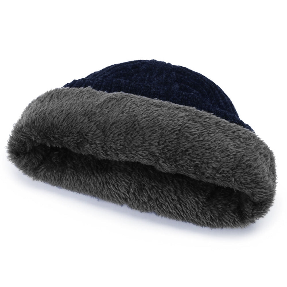 Knitted Hat Winter Warm Beanie Cap for Outdoor Sports Activities  Navy