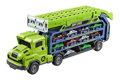 Carrier Truck Transport Car Toys Foldable 3 Layer Car Race Track Toys-Orange