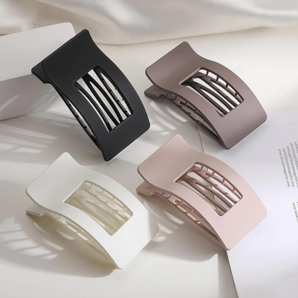 4PCS Large Flat Hair Clips Rectangle No-Slip Claw Clips for Women Style 2