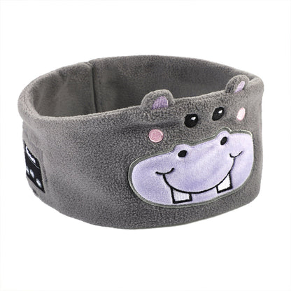 Kids Bluetooth Sleep Eye Mask Travel Wireless Sleeping Music Headband Earphone Grey Hippopotamus