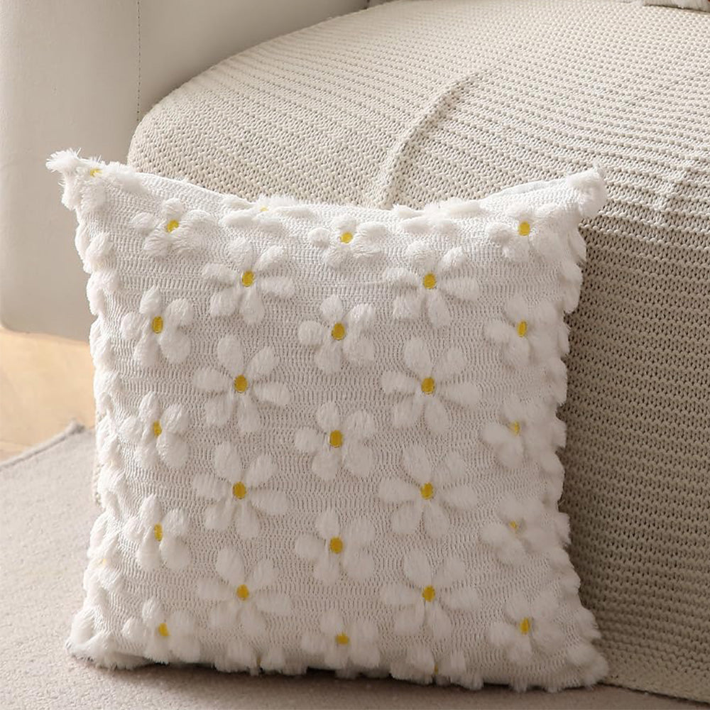 2Pcs Spring Summer Pillow Covers Floral  Farmhouse Home Decor for Sofa Couch Bed -Daisies
