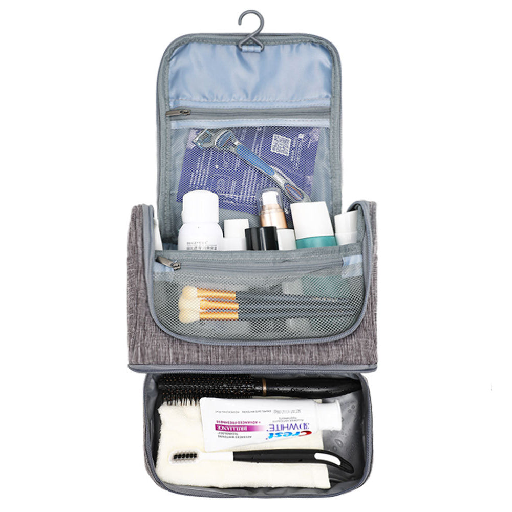 Waterproof Hanging Travel Toiletry and Cosmetic Bag Large Makeup Organizer Portable Case-Grey