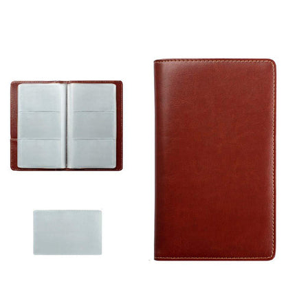 120-Slot Capacity Business Card Holder Album-Reddish Brown