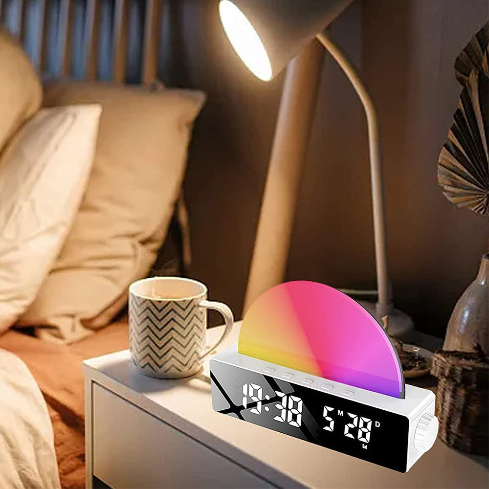 Sunrise Alarm Clock with LED Mood Light & Smart Wake-Up Function White