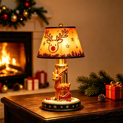 Christmas Table Lamp Vintage Resin Desk Light - Reindeer
