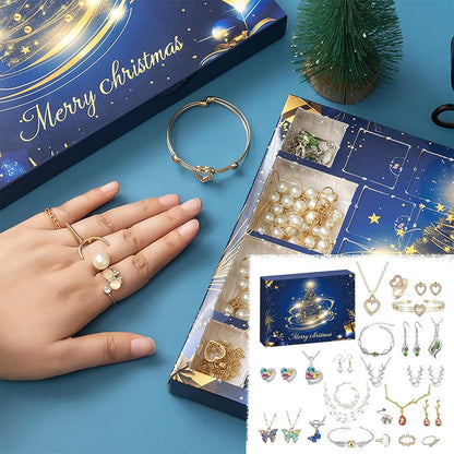 24 Days Jewerly Countdown to Christmas Calendar Xmas Necklace Earrings Bracelet Advent Calendar Surprise Box Style 2