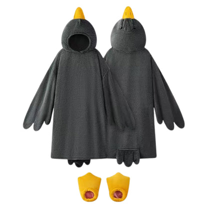 Oversized Cartoon Goose Hoodied Blanket Fleece Onesie - Style2
