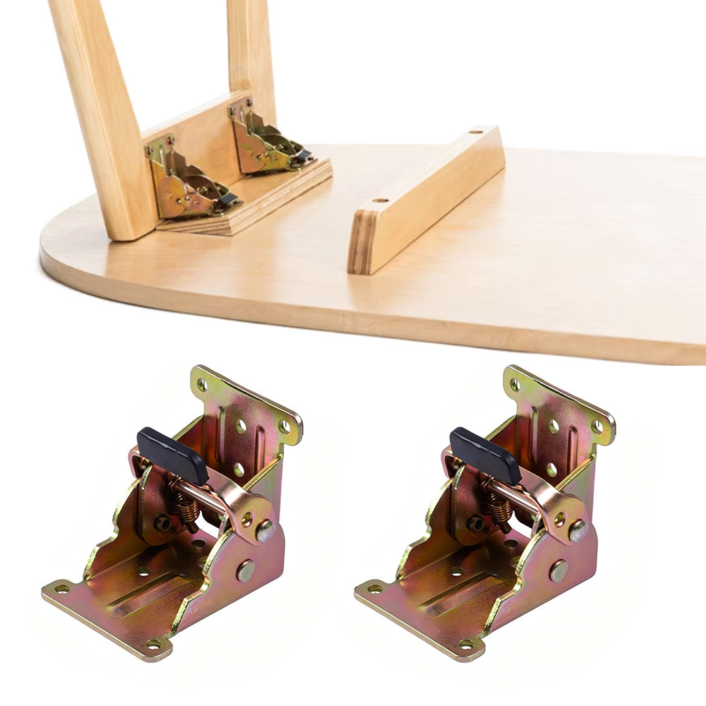4Pcs Self Locking Folding Hinge for Tables Chairs and Workbenches-Gold