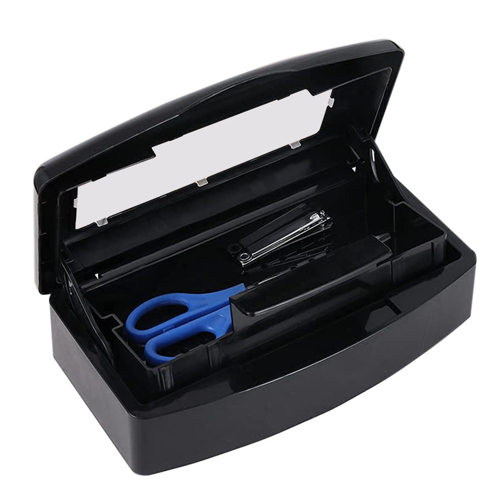 ABS Nail Tool Cleaning Soaking Cleaning Box with Lift Up Filter Tray - Black