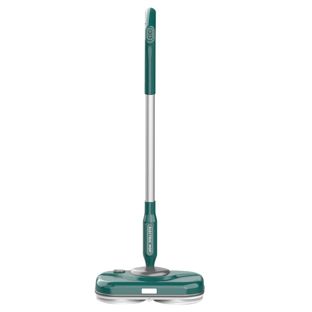 Cordless Electric Spin Mop with LED Light & 750ML Water Sprayer Green
