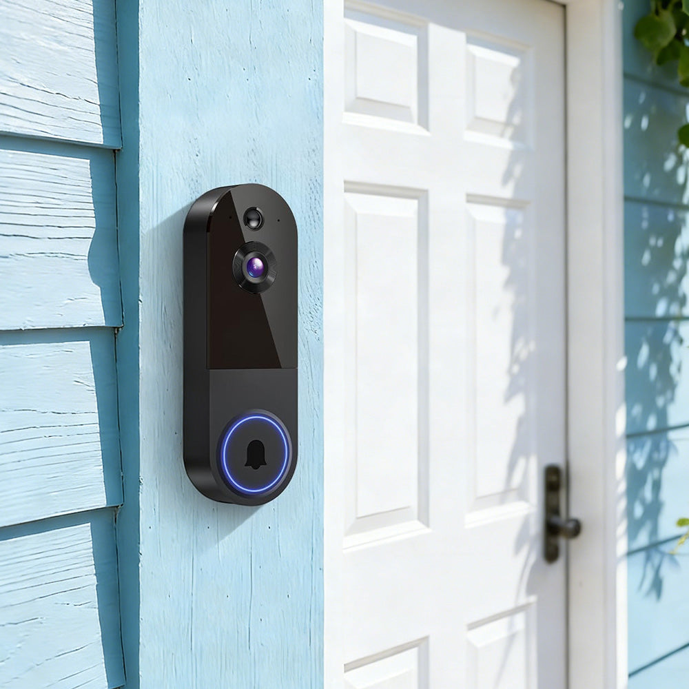 Smart Video Doorbell Camera Wireless Outdoor Doorbell Camera-Black